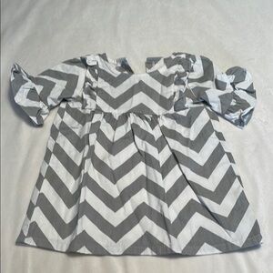 Gray and White Chevron top